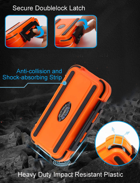Small Kayak Tackle Box Waterproof Mini Lure Box With Sealed Rubber Gasket showing secure latch and shock-absorbing design