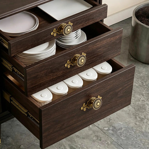 Gold Brass Cabinet Knobs Set Dope Retro Mushroom Drawer Pulls With Backplates Boss Dresser Handles For Kitchen Cabinets Cupboards Wardrobes Easy Install 8 Pack Classic Charm on dark wood drawers