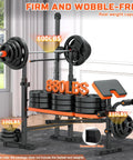 8 In 1 Weight Bench Set With Lat Pulldown And Leg Extension For Home Gym showing weight capacity in home setting