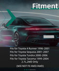 Fitment chart for 2 Front Wheel Bearings To Fit Toyota 4Runner 1996 To 2001 Sequoia 2001 To 2007 Tundra 2000 To 2006 And Tacoma 1999