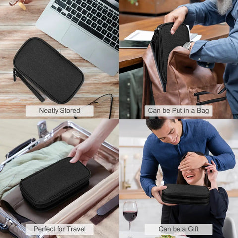 Electronic Organizer Travel Case for Cables and Gear, Waterproof Double Layer Pouch compactly fits laptops and bags