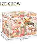 Heavy Duty Foldable Storage Bin With Flip Top Lid And Reinforced Handles For Home Bedroom Office 16.5x12.6x11.8 in with festive design.