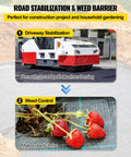 Commercial Grade Heavy Duty Driveway And Garden Landscape Fabric 13 By 108 Feet with machinery and strawberries visible