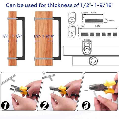 Solid 5 Inch Square Cabinet Handles Pack Of 45 Matte Black Drawer Pulls For Kitchen Cabinets Flat Black Hardware With 5 Inch Center To Center Spacing And Easy Install Go To Kitchen Upgrade installation guide and dimensions