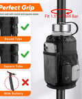 Universal Cup Holder For 8 To 32 Oz Bottles with net pockets and hook and loop straps on 1.5 to 2 inch roll bar