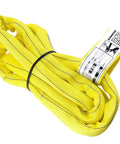 Yellow Round Sling 4 Ft Built Tough Heavy Duty Endless Polyester Rigging Sling For Lifting And Material Handling Made In USA 8400 Lb Vertical 6720 Lb Choker 16800 Lb Basket Capacity Double Ply Cover