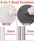 Portable Handheld Clothing Mending Tool For Quick At Home Seam Repairs with 2500 white and 2500 black fasteners