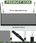Adjustable RV Bunk Bed Safety Net Heavy Duty Polyester Mesh Guard Rail For Camper Motorhome Trailer showing product size and features.