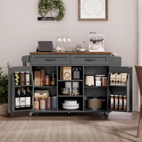 Ultimate Home Kitchen Island With Built In Power Outlets And Drop Leaf Go To Sturdy Black And Rustic Brown Kitchen Cart