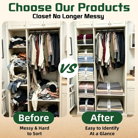 Top Tier Bed Sheet Organizers And Closet Storage Bands Keeps Your Linens Squared Away For Good Includes Labeled Sorters For Twin Full Queen King Sets in organized closet.