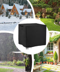Raised Garden Bed Winter Cover on planter box with seasonal backgrounds illustrating weather protection