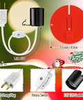 Replacement Blow Mold Light Kit For MB48 With Switch E26 E27 Medium Base Single Light Cord Kit Does Not Include Bulb Red Plate