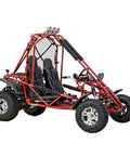 Red Go Kart With 169cc 10 HP Engine, 35 MPH Top Speed, Independent Suspension, Adjustable Seats, Baja Lights, All Terrain Tires