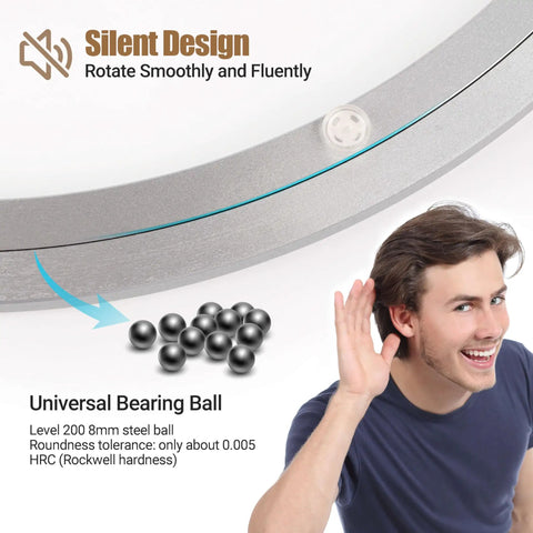 20 Inch Heavy Duty Aluminum Alloy Lazy Susan Turntable Bearing Rolling Smooth As Glass For Diy Builds And Home Shops Handling Up To Four Hundred Forty Pounds No Sweat At All, featuring precision ball tracks and steel ball bearings.