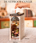 DIY Book Nook Kit European Arcade Street Scene With LED Lighting 3D Wooden Puzzle Miniature House for Bookshelf dust-free cover
