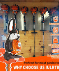 8-Inch Vertical Trimmer Rack Wall Mount Heavy Duty Garden Tool Hanger For Garage Wall Organizer Hooks For Grass Trimmer Hedge Trimmer Leaf Blower Chainsaw Orange 4 Pack Sturdy Storage Solution