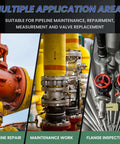 Multiple applications for 6T Portable Hydraulic Flange Spreader With Aluminum Alloy Pliers in pipeline repair and maintenance.