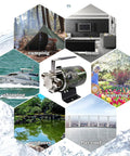 Water Transfer Pump 115V With Switch, 330 GPH Utility Pump with images showing various water transfer applications.