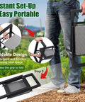 Heavy Duty Garden Kneeler And Seat 2 In 1 Foldable Work Stool shown folding for portability, supporting comfort and protection while gardening.