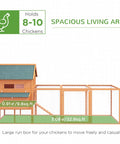 Big Ol Backyard Chicken Coop For Eight To Ten Hens With Nesting Boxes And Run In Bright Orange showing side view of coop