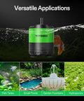 Submersible Water Pump 210 GPH 10W With Adjustable Flow Four Point Nine Foot Tubing for aquariums, fountains, and hydroponics