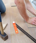 High Precision Carpentry Marking Ruler T Shaped Measuring Tool for Angles with Double Sided Scale in use on wooden floor
