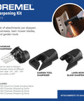 A679-02 Sharpening Attachment Kit For Outdoor Gardening Tools And Chainsaws, showing sharpening attachments and stones
