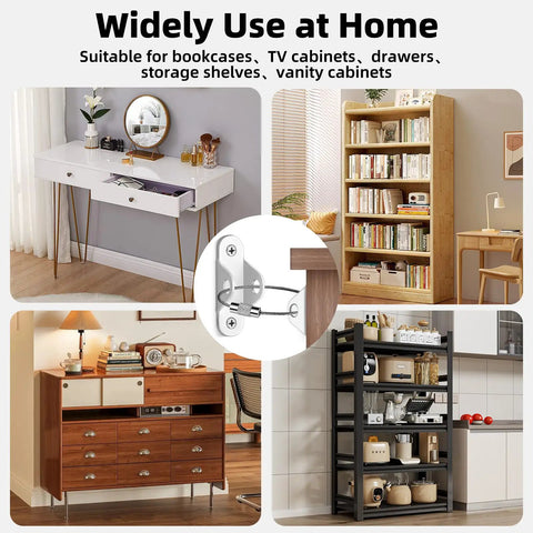 Secure Your Home Base In A Snap Heavy Duty Hidden Metal Anti Tip Kit With Ten White Wall Mount Brackets To Lock Down Tall Bookcases And Dressers Keeping Little Rascals And Fur Babies Totally Safe Without A Sweat