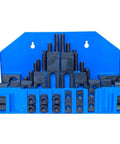 Heavy Duty Hold Down Clamp Set 58 Piece For Bridgeport Milling Machines With Three Quarter Inch Slot And Five Eighth Inch Stud on wall holder