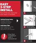 Tustin Entry Door Handle With Lock And Key installation guide showing easy 3-step install with illustrations and instructions