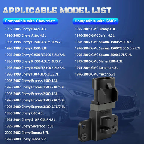 Drop In Camshaft Position Sensor For 1999 To 2007 Chevy Silverado 1500 Tahoe Blazer C1500 C2500 C3500 K1500 K2500 K3500 P30 Express GMC Sierra 1500 Yukon Jimmy Safari Savana 10490645 10485432 Plug And Play, black plastic