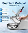 Heavy Duty Electric Ice Shaver And Snow Cone Maker Machine With Killer Blade Adjustments and Solid Ice Pick, stainless steel design being cleaned.