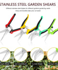 All-In-One Garden Pruning Kit With Stainless Steel Shears, U-Shaped Cutter, set of multi-color shears with various blade types