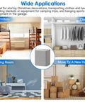 Straight Up Game Changing Foldable Storage Bags 4 Pack With Sturdy Handles Seasonal Closet Organizers in dorm and living areas.