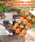 3 Way Grill Skewers With Push Off Slider 14.7 Inch Stainless Steel Kabob Sticks for multiple pieces grilling in use