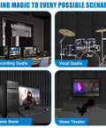 High Density Pyramid Acoustic Foam Panels 4 Pack 48 X 24 X 2 Inch used in recording, vocal, game room, and home theater setups.