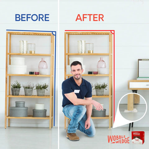 Clear Flexible Plastic Leveling Shims 30 Pack For Home Improvement And Furniture Stabilization before and after use