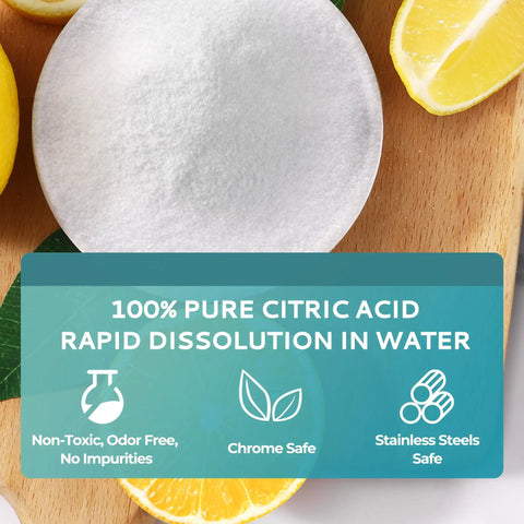 Pro Grade Ice Maker Cleaner And Descaler Powder With Organic Citric Acid, 4 Uses, Individually Packed, Safe For All Brands, Nickel Safe, Stainless Steel And Chrome Safe, Odor Free And Non Toxic, 100% pure citric acid powder