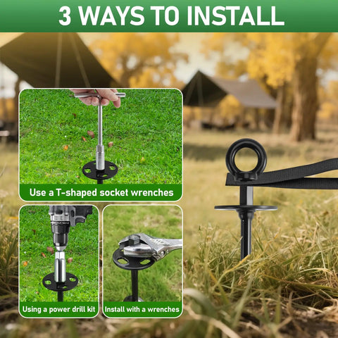 3 ways to install heavy duty ground anchors screw in for trampolines and outdoor gear built tough with spiral blade grip