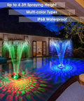 Remote Control Floating Pool Fountain With Lights Anchor Included Big 4.3 Ft Spray Height The Cool Water Feature For Inground And Above Ground Pools Durable One Piece Blue Unit
