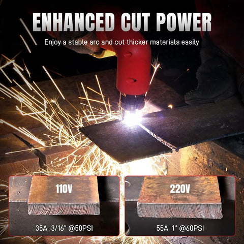 Plasma Cutter 55A Non HF Non Touch Pilot Arc 4 In 1 Plate Grid Cutting Gouging Marking 1 Inch Max Cut 110 220V IGBT