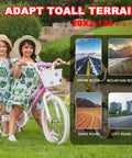 Girls with bike featuring 20x2.125 Inch Folding Tire Kit With Inner Tubes And Levers, Puncture-Resistant 20 Inch Bike Tire for BMX MTB.