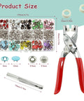 Metal Snap Buttons Kit 960 Pcs Multicolor Hollow And Solid Snaps With Pliers And Press Tool For Bags And Clothes DIY Crafts 9.5mm