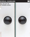 Black Matte Ball Style Passage Door Knobs Set for Interior Doors Non Locking Closet and Pantry Doors 6 Pack close-up on white doors