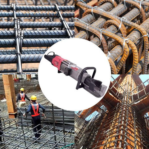 Uwytgf Portable Electric Hydraulic Rebar Bender Machine For 8Mm To 32Mm Steel Rods With 1800W Pure Copper Motor in use on construction site.