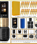 Wireless Rotary Tattoo Pen Kit With Brushless Motor Dual Batteries 42mm Grip 20 Needles Pro Tattoo Gear