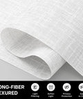 Hella Soft And Totally Sleek 4 Pack Panel Track Blind Replacement Fabric Offering No Sweat Window Upgrades With Seamless Light Filtering And Premium Semi Sheer Polyester Coverage, long-fiber textured fabric in white.