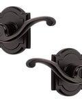 Entry Door Lever Handle With Keyed Lock And SmartKey Re-key Technology, Reversible Exterior Door Hardware In Venetian Bronze