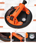 Heavy Duty Vacuum Suction Cup Lifter For Glass And Large Appliances with pressure gauge, showing features like anti-slip handle, release valve.