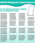 2 Pack Upgraded 5304505782 Freezer Door Gasket Replacement Seal No Fuss 65 By 31 Inch Fits FPRU19F8RFC, FPUH19D7LF1, FPRH19D7LF1 Frigidaire And Electrolux Freezers Durable EPDM Rubber Cold Resistant High Temp Welded Seal shown in compatibility chart for various models